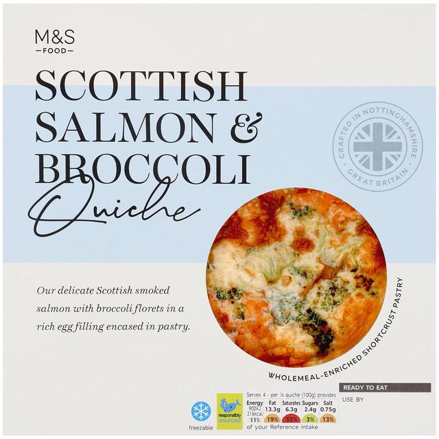 M & S Scottish Salmon & Broccoli Quiche, 400g