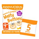 Kiddylicious Melty Buttons, Banana & Pumpkin,  baby snack, 9 months+