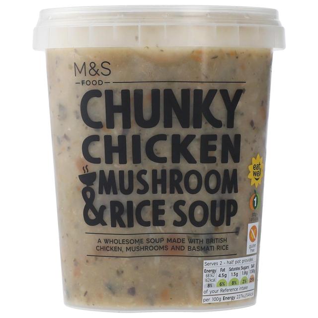 M & S Chunky Chicken Mushroom & Rice Soup, 600g