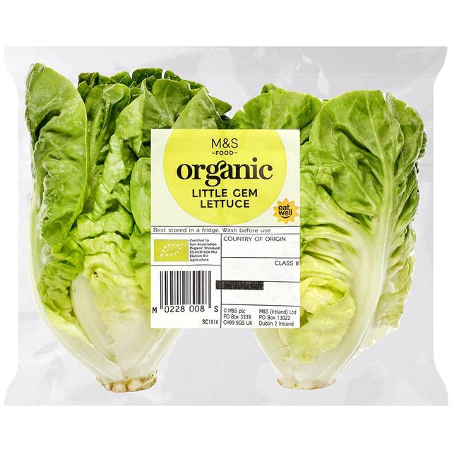 M & S Organic Little Gem Lettuce, 2 Per Pack