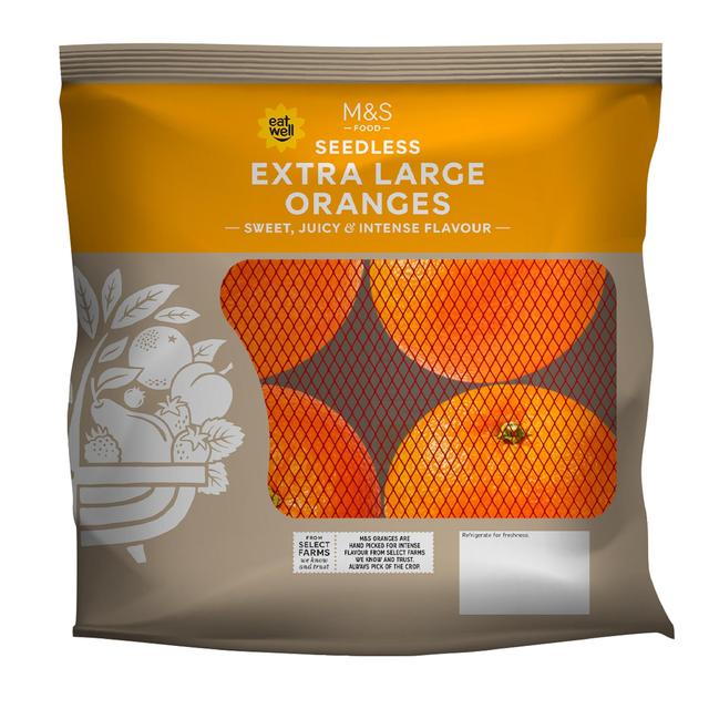 M & S Extra Large Oranges, 4 Per Pack