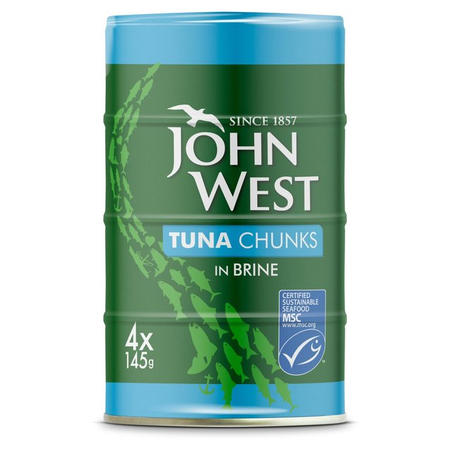 John West MSC Tuna Chunks In Brine, 4 x 145g
