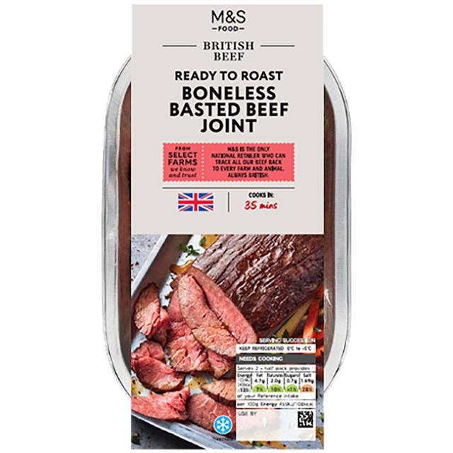M & S Select Farms British Basted Beef Joint Boneless, 450g