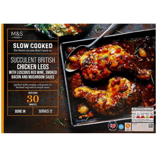 M & S 2 Slow Cooked Chicken Legs, 648g