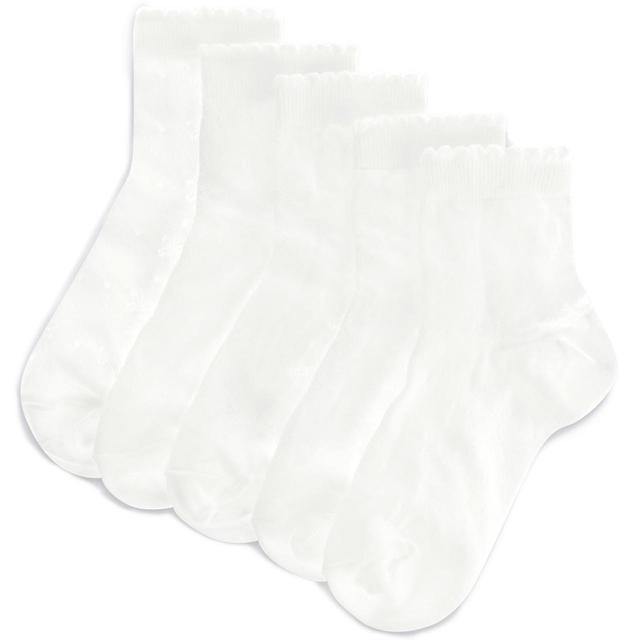 M & S Girls Butterfly Socks, Size Shoe Size 4-7, White