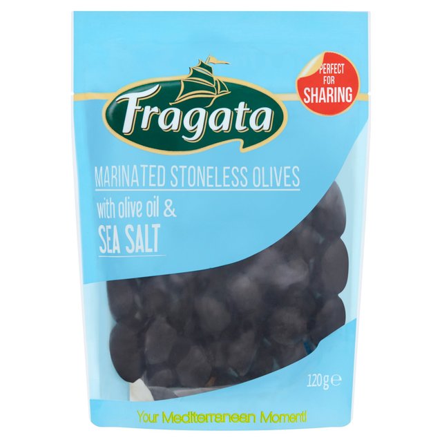 Fragata Marinated Pitted Black Olives With Sea Salt, 120g