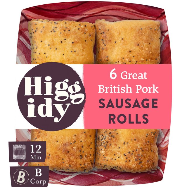 Higgidy 6 Great British Pork Sausage Rolls, 160g