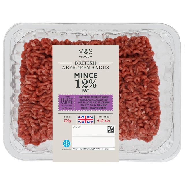 M & S Select Farms Aberdeen Angus Beef Mince 12% Fat, 500g