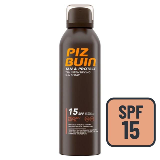 Piz Buin Tan & Protect SPF 15 Sunscreen Spray Tan Intensifying, 150ml