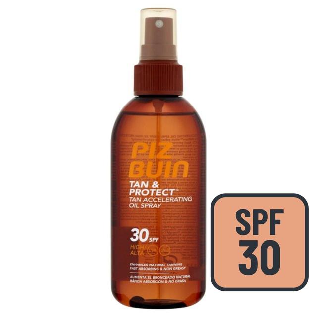 Piz Buin Tan & Protect SPF 30 Sunscreen Spray Tan Accelerating Oil, 150ml
