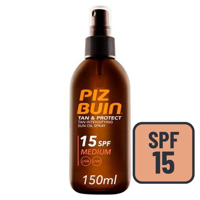 Piz Buin Tan & Protect SPF 15 Sunscreen Spray Tan Accelerating Oil, 150ml