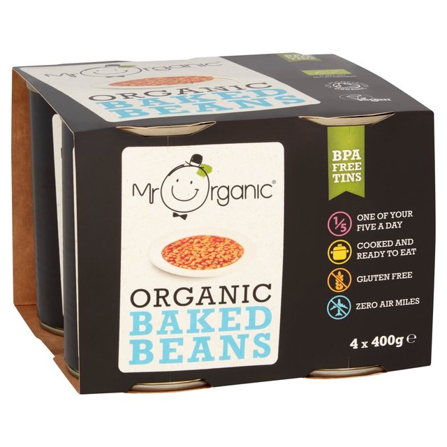 Mr Organic Baked Beans, 4 x 400g