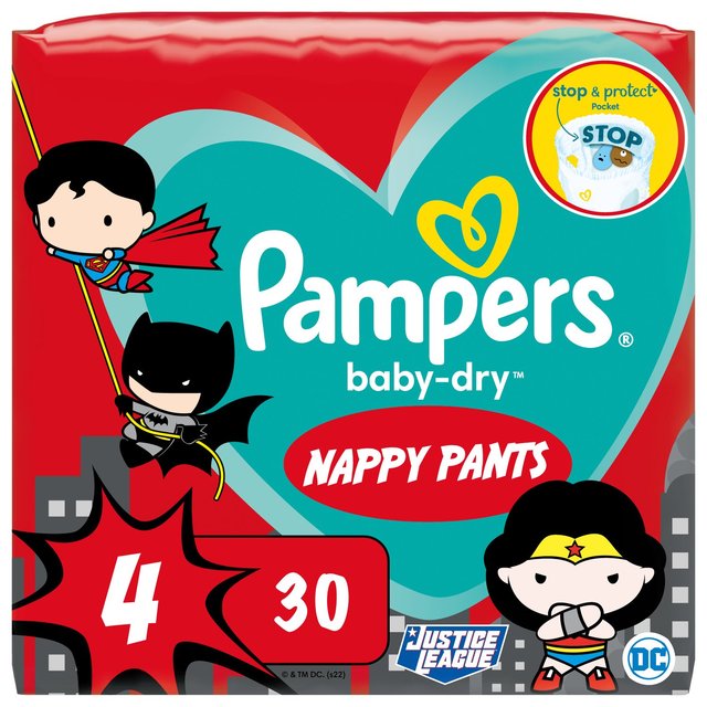 Pampers Baby-Dry Superhero Nappy Pants, Size Size 4, 9-15kg