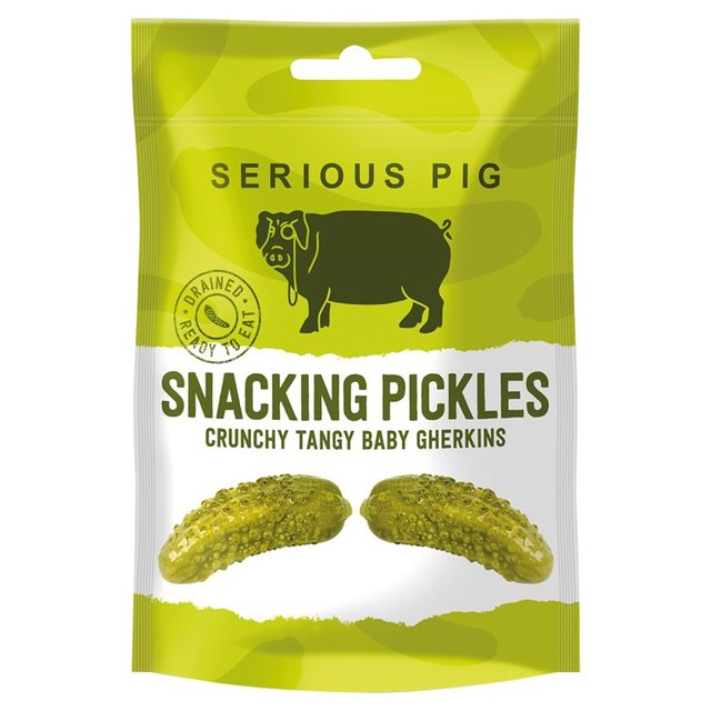 Serious Pig Snacking Pickles Crunchy Tangy Baby Gherkins, 40g