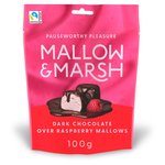 Mallow & Marsh Raspberry Marshmallows Coated in 70% Dark Chocolate