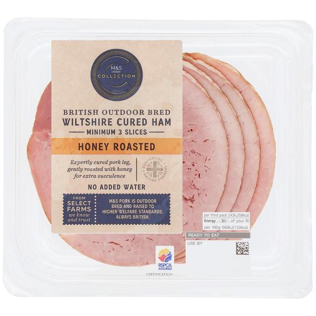 M & S British Wiltshire Cured Honey Roast Ham, 130g