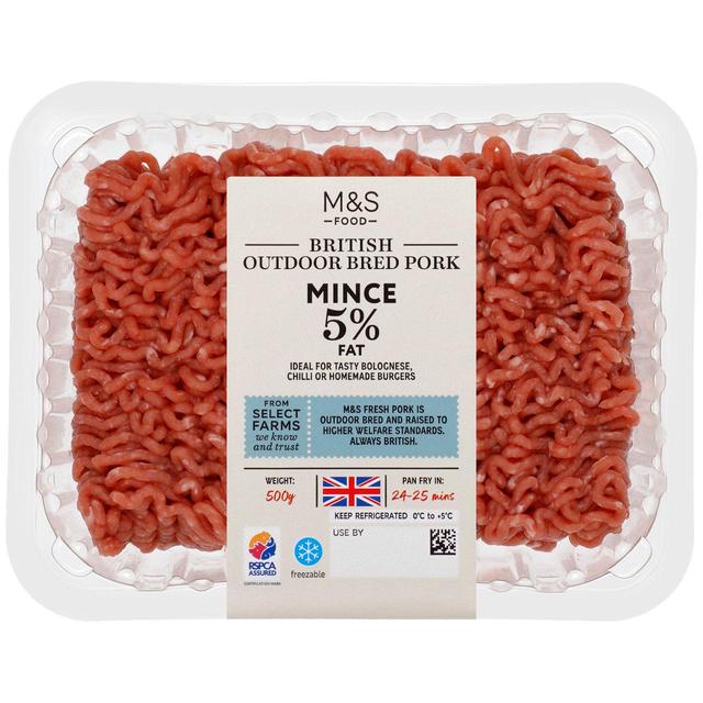 M & S Select Farms British Outdoor Bred Pork Mince 5% Fat, 500g