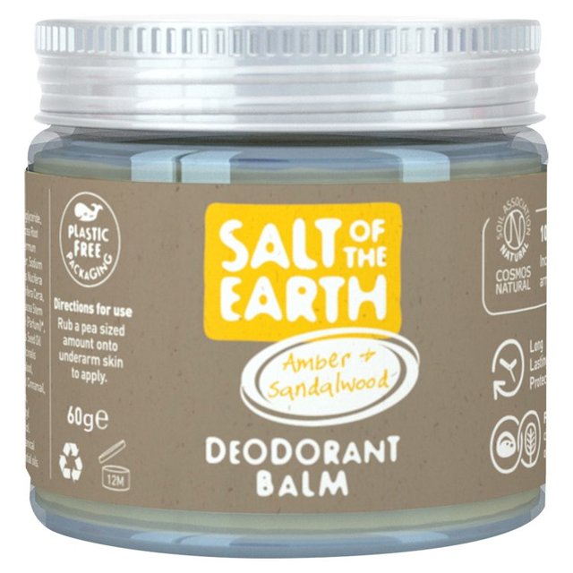 Salt of the Earth Amber & Sandalwood Natural Deodorant Balm, 60g