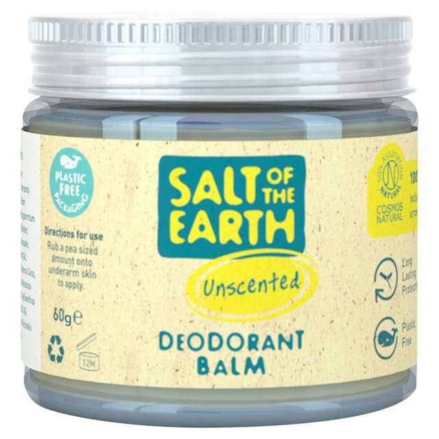 Salt of the Earth Unscented Natural Deodorant Balm, 60g