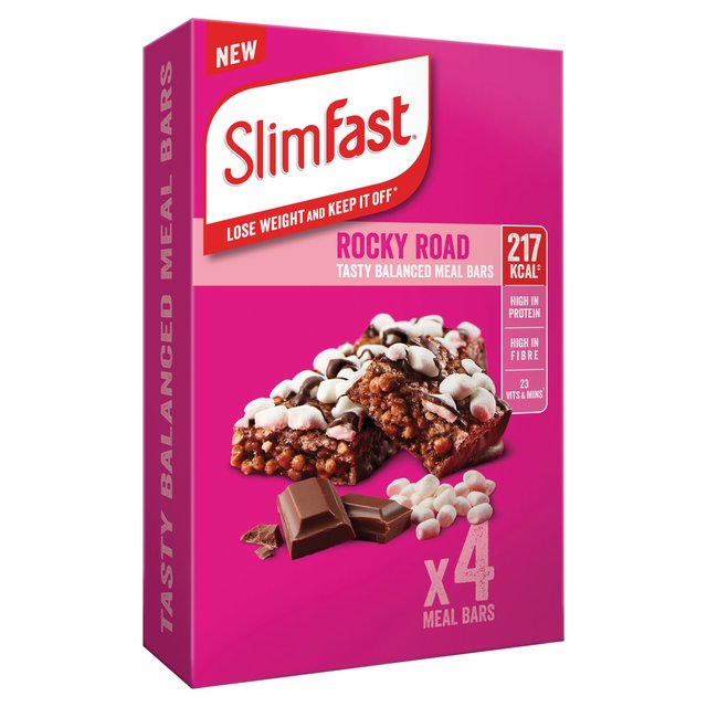 SlimFast Rocky Road Meal Bar Multipack, 4 x 60g