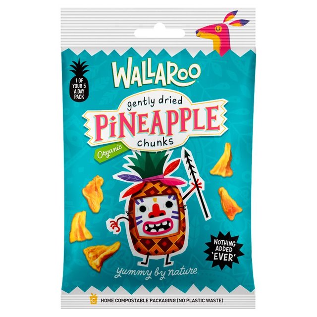 Wallaroo Organic Dried Pineapple Chunks, 35g