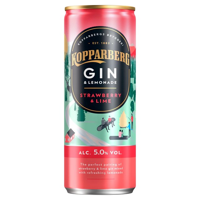 Kopparberg Gin & Lemonade Strawberry & Lime, 250ml