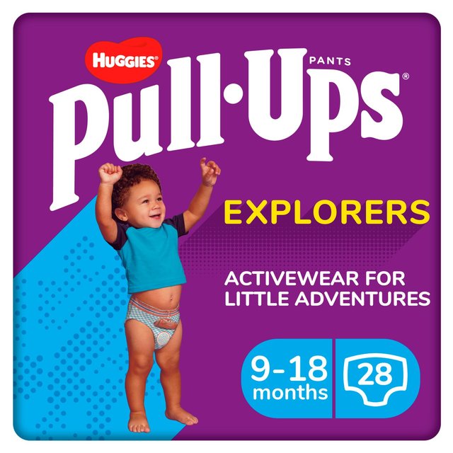 Huggies Pull-Ups Explorers Boys Nappy Pants, Size 3-4, 9-18 Mths, 9-18 Months, Size 3-4, 9-18 Mths
