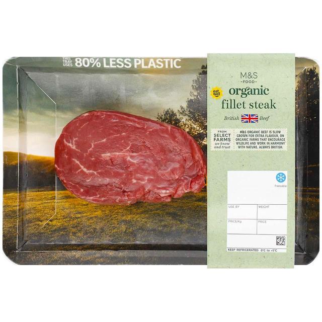 M & S Organic British Beef Fillet Steak, Typically: 200g