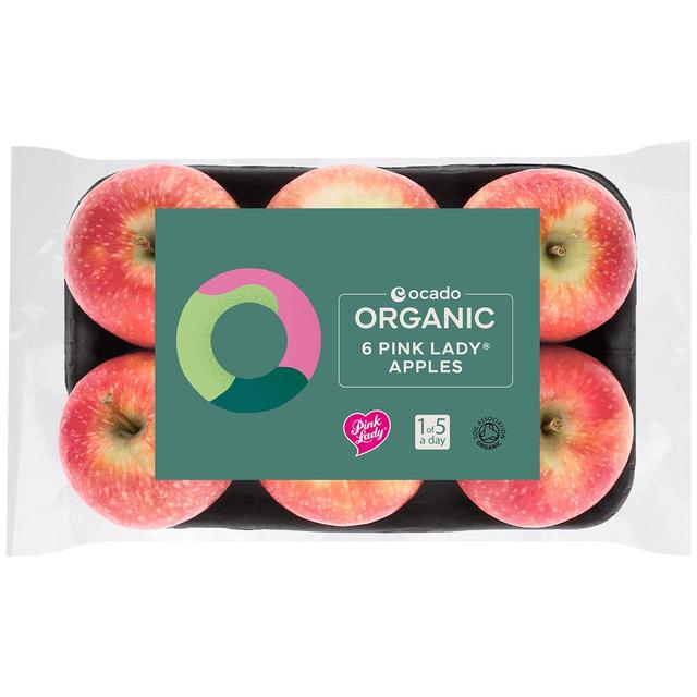 Ocado Organic Pink Lady Apples, 6 Per Pack