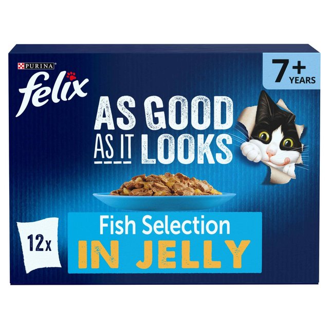 Felix As Good As It Looks Senior Cat Food Fish, 12 x 100g