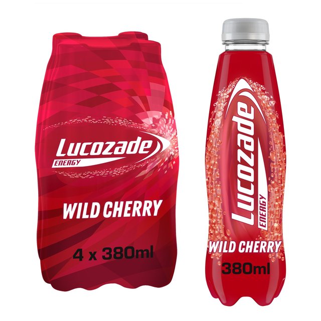 Lucozade Energy Cherry, 4 x 380ml