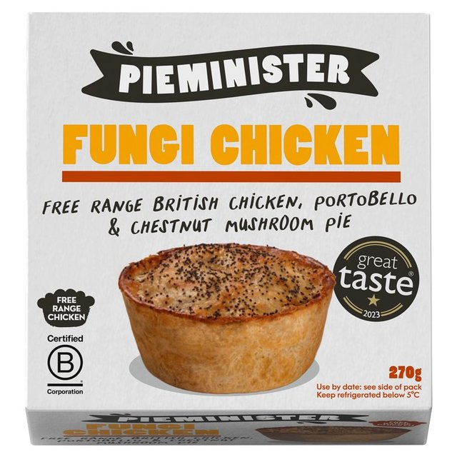 Pieminister Fungi Chicken With Portobello & Chestnut Mushroom Pie, 270g