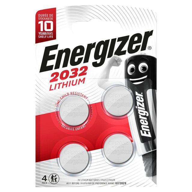 Energizer 2032 Lithium, 4 Per Pack