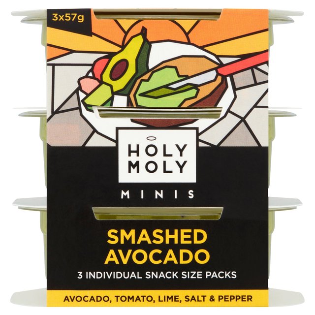 Holy Moly Minis, Smashed Avocado, 3 x 57g