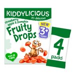 Kiddylicious Strawberry, Apple & Pumpkin Fruity Drops, 3 Yrs Multipack