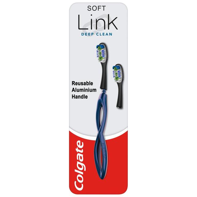 Colgate Link Deep Clean Soft Replaceable Head Manual Toothbrush Starter Kit, One Size