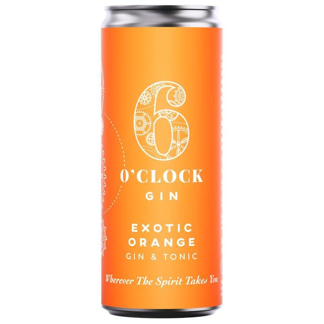 6 O’clock Gin Exotic Orange Gin & Tonic, 250ml