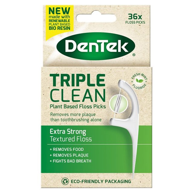 DenTek ECO Triple Clean Floss Picks, 36 Per Pack