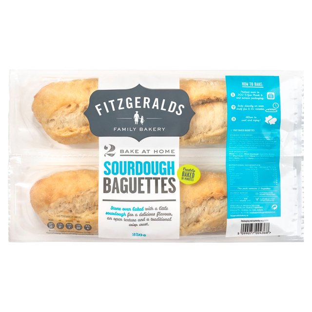 Fitzgeralds Bake At Home 2 Sourdough Baguettes, 2 Per Pack