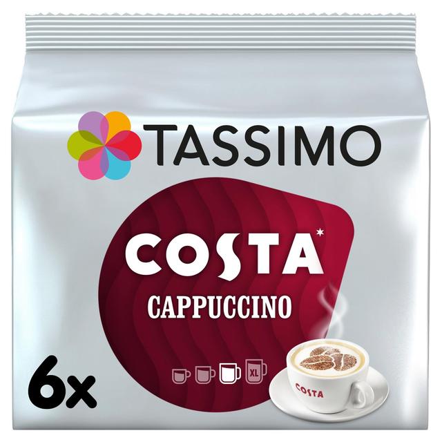 Tassimo Costa Cappuccino Coffee Pods, 6 Per Pack