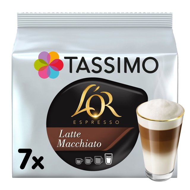Tassimo L’OR Latte Macchiato Coffee Pods, 7 Per Pack