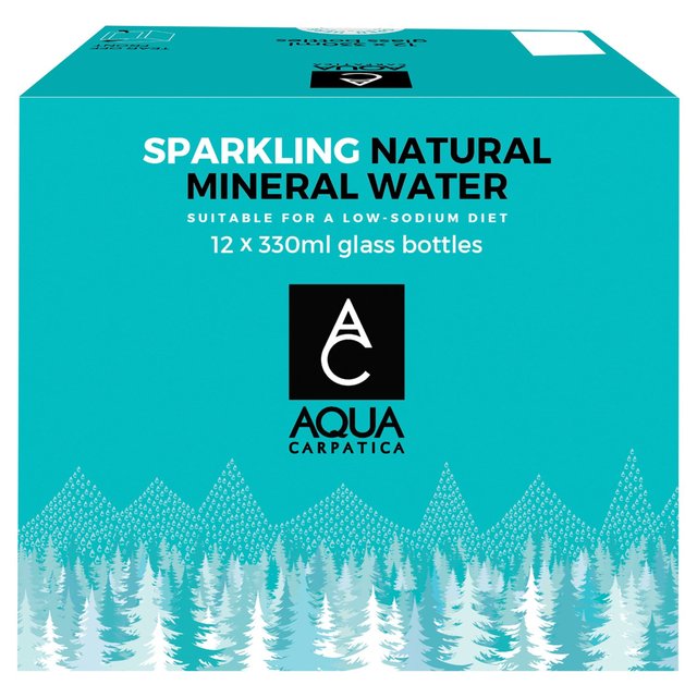 Aqua Carpatica Natural Sparkling Mineral Water Glass, 12 x 330ml