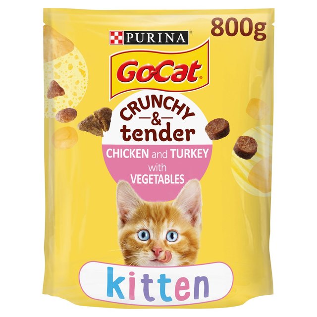 Go-Cat Crunchy & Tender Kitten Chicken & Veg Dry Cat Food, 800g