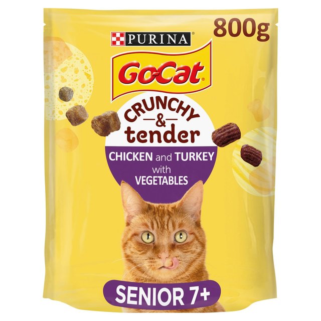 Go-Cat Crunchy & Tender Senior Chicken & Veg Dry Cat Food, 800g