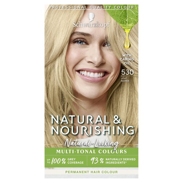Schwarzkopf 143g Light Blonde Natural & Nourishing 530 Permanent Vegan Hair Dye