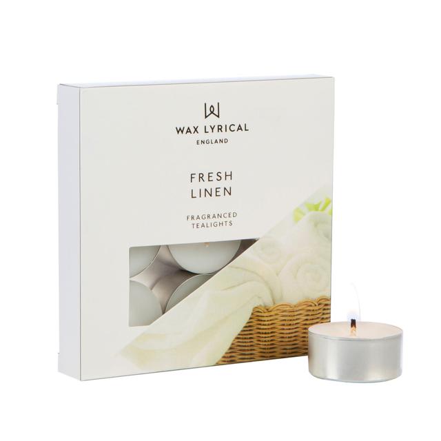 Wax Lyrical Fresh Linen Tealights, 8 Per Pack