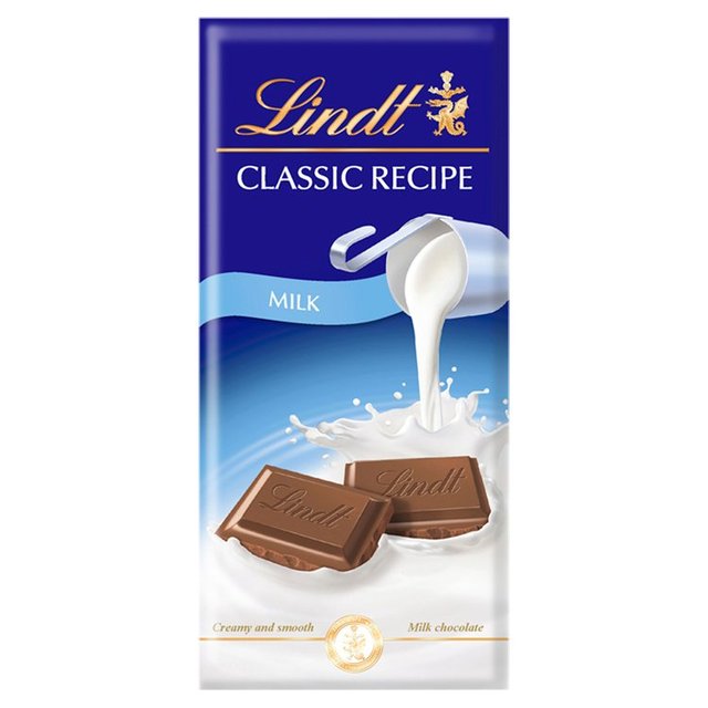 Lindt Classic Recipe Milk Chocolate Bar, 125g