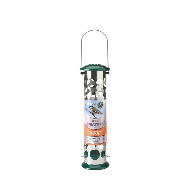 Peckish Green Metal and Stainless Steel All Weather Energy Ball Feeder, One Size