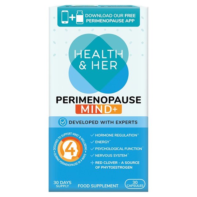 Health & Her, One Size, Perimenopause Mind+ Multi Nutrient Support Food Supplement, 30 Per Pack