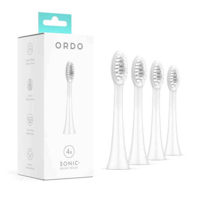 Ordo Sonic+ Brush Heads White/Silver, 4 Per Pack